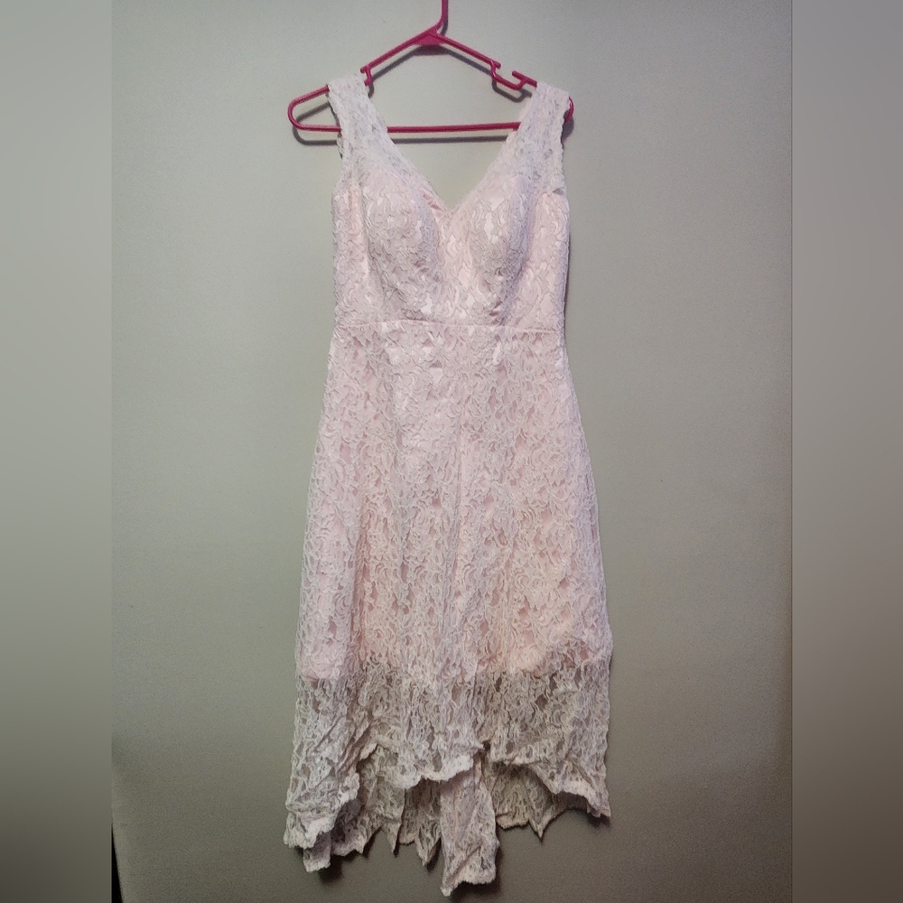 NWT Bridess lace high low wedding Pink dress size 8 Bridal, Formal, Prom, Mother